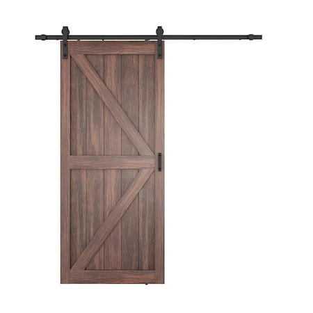 Anzzi Heavy Duty Sturdy Wood 36 in.x84 in. Single Sliding Barn Door, Hardware Included ID-AZBD03